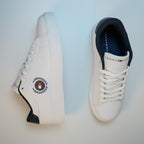 Classic White Sneakers with Navy Crest Detail [GS127] - Jutapasal