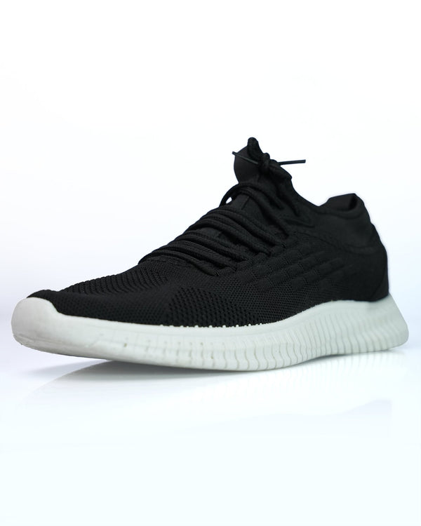 Goldstar Black Flyknit Casual Running Shoes For Men GS160