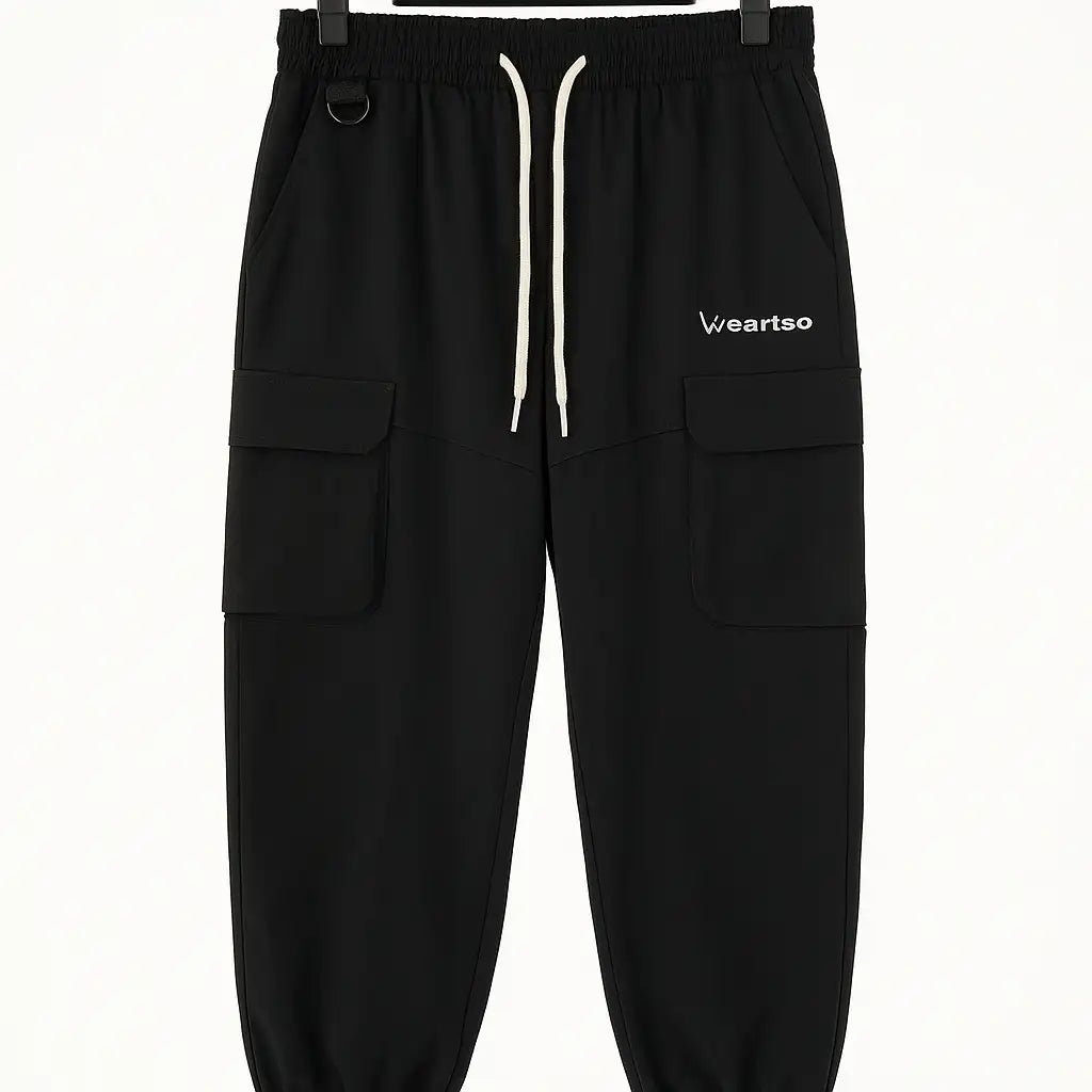Men’s Black Drawstring Cargo Pants GC27 - Jutapasal