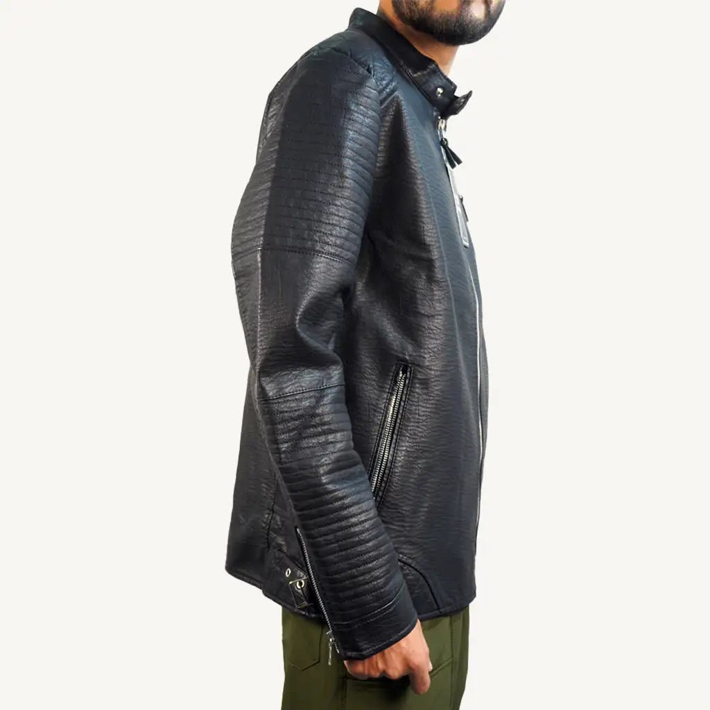 Men’s Black Leather Jacket GC38 - Jutapasal