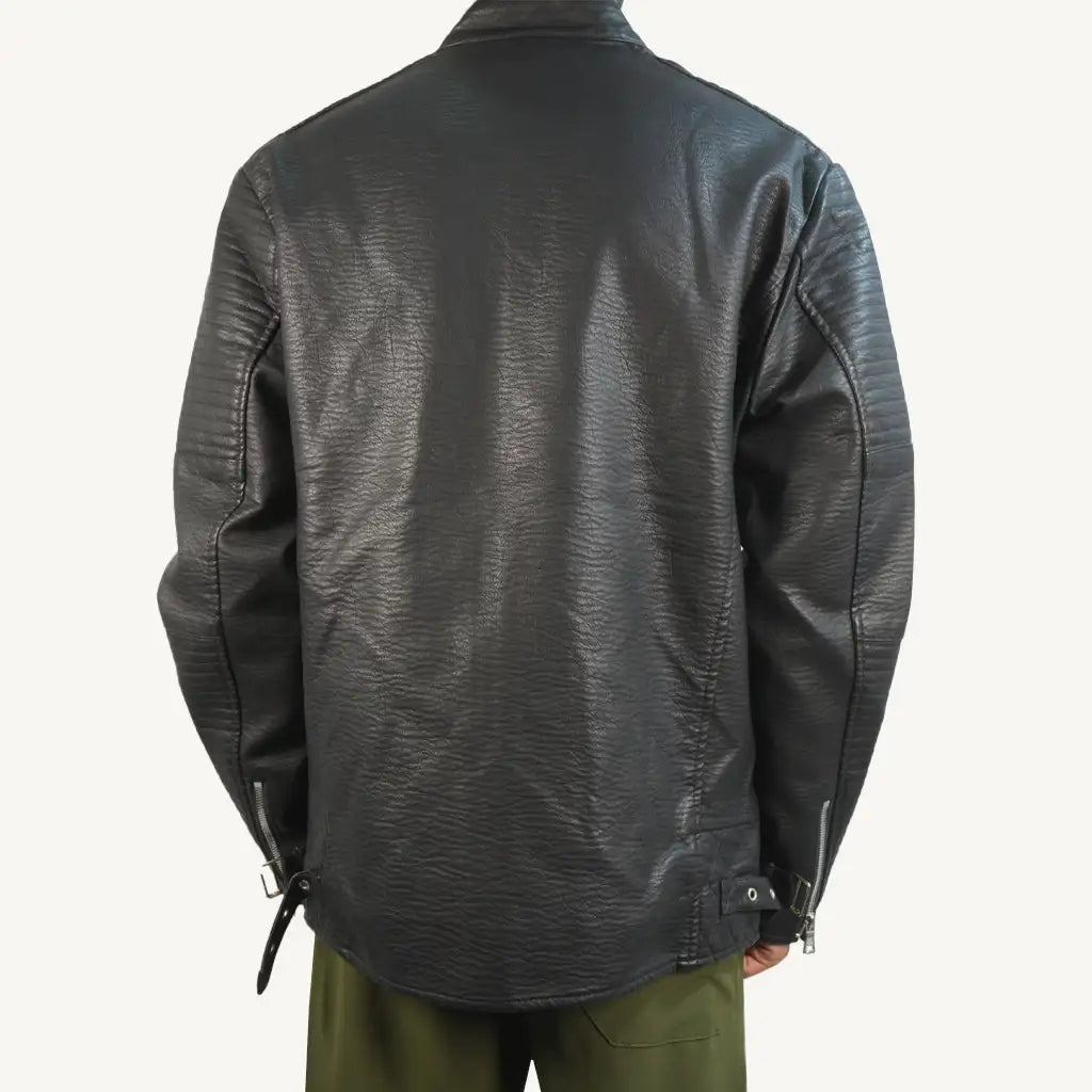 Men’s Black Leather Jacket GC38 - Jutapasal