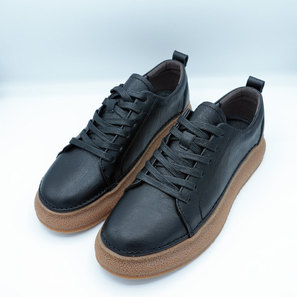 Mens Black Leather Sneakers [GS115] - Jutapasal