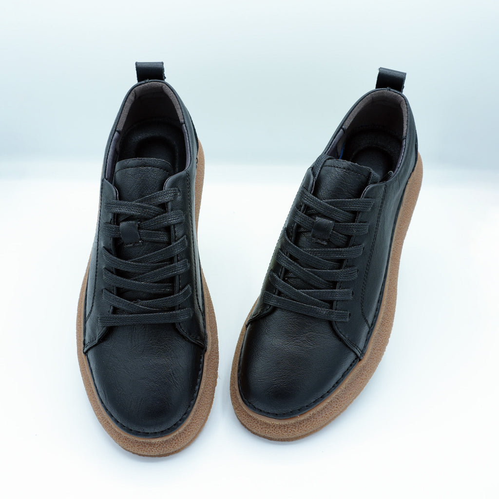 Mens Black Leather Sneakers [GS115] - Jutapasal