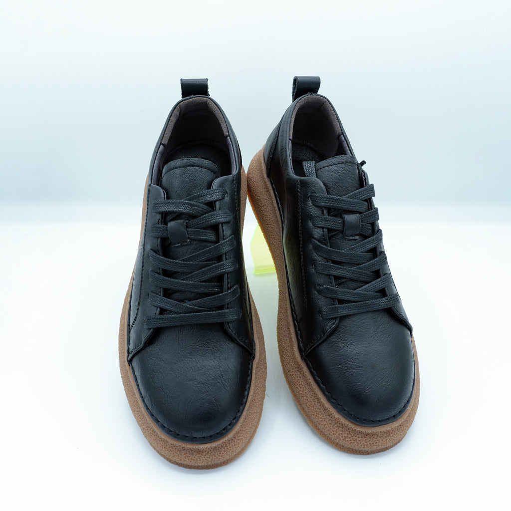 Mens Black Leather Sneakers [GS115] - Jutapasal
