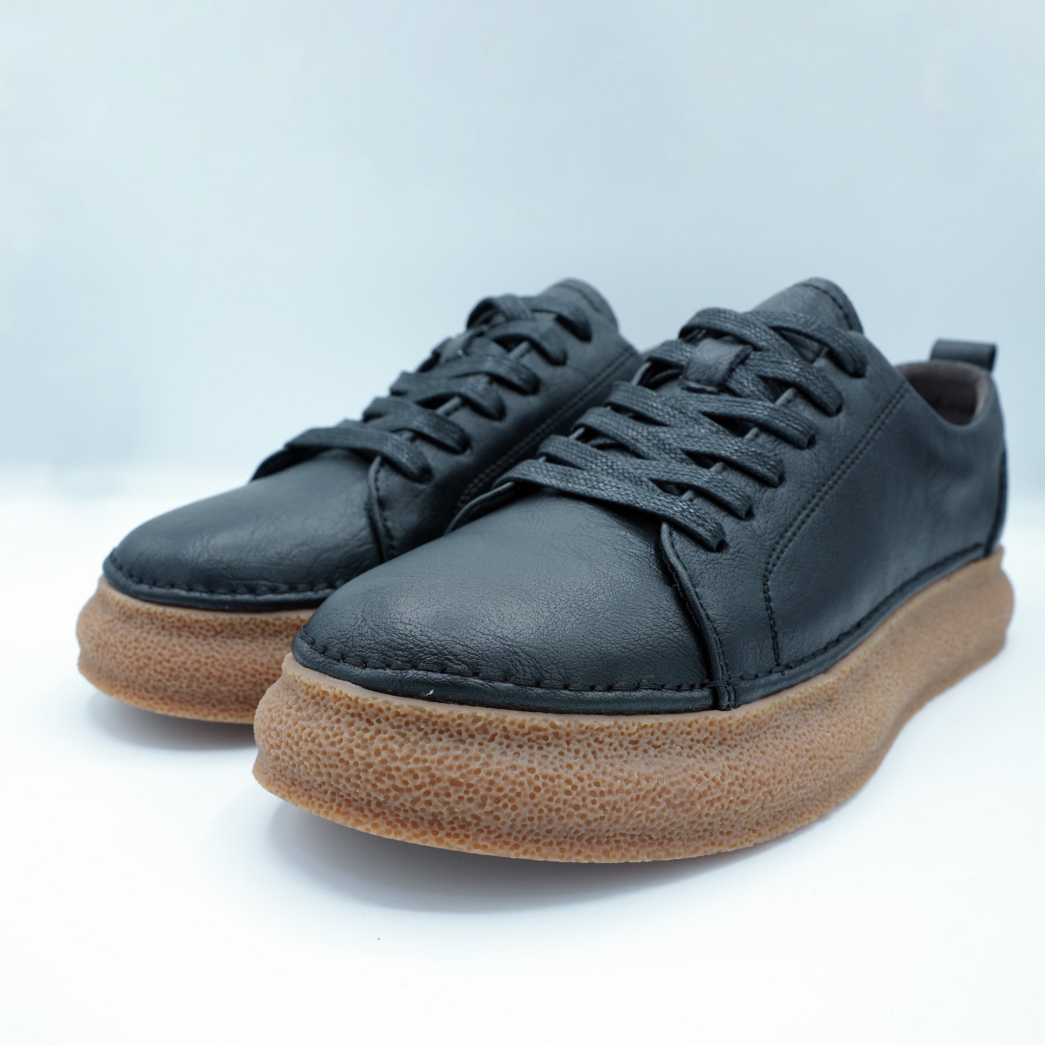 Mens Black Leather Sneakers [GS115] - Jutapasal