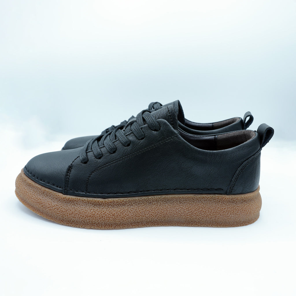 Mens Black Leather Sneakers [GS115] - Jutapasal