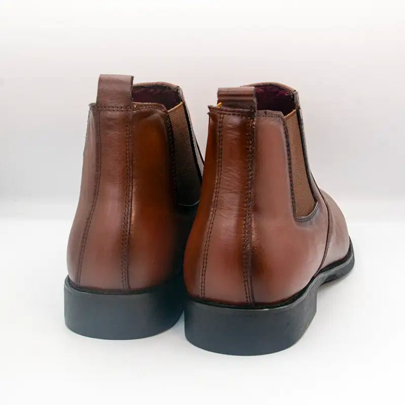 Men’s Brown 100% Genuine Leather Chelsea Boots GS93 - Jutapasal