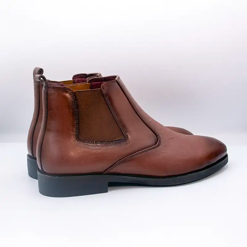 Men’s Brown 100% Genuine Leather Chelsea Boots GS93 - Jutapasal