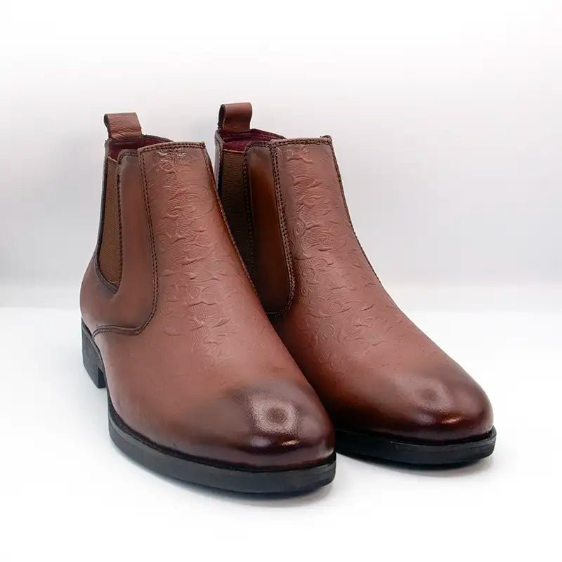 Men’s Brown 100% Genuine Leather Chelsea Boots GS93 - Jutapasal