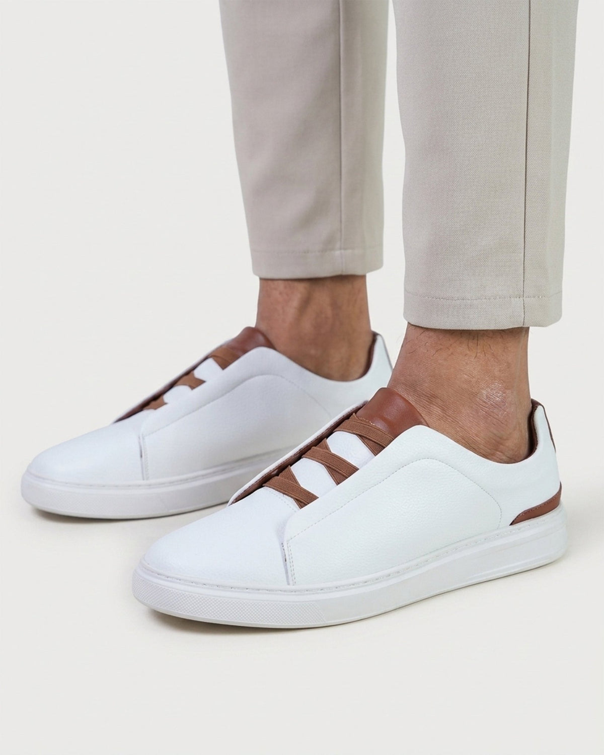 Men's Leather Slip-On Sneakers GS185 - Jutapasal