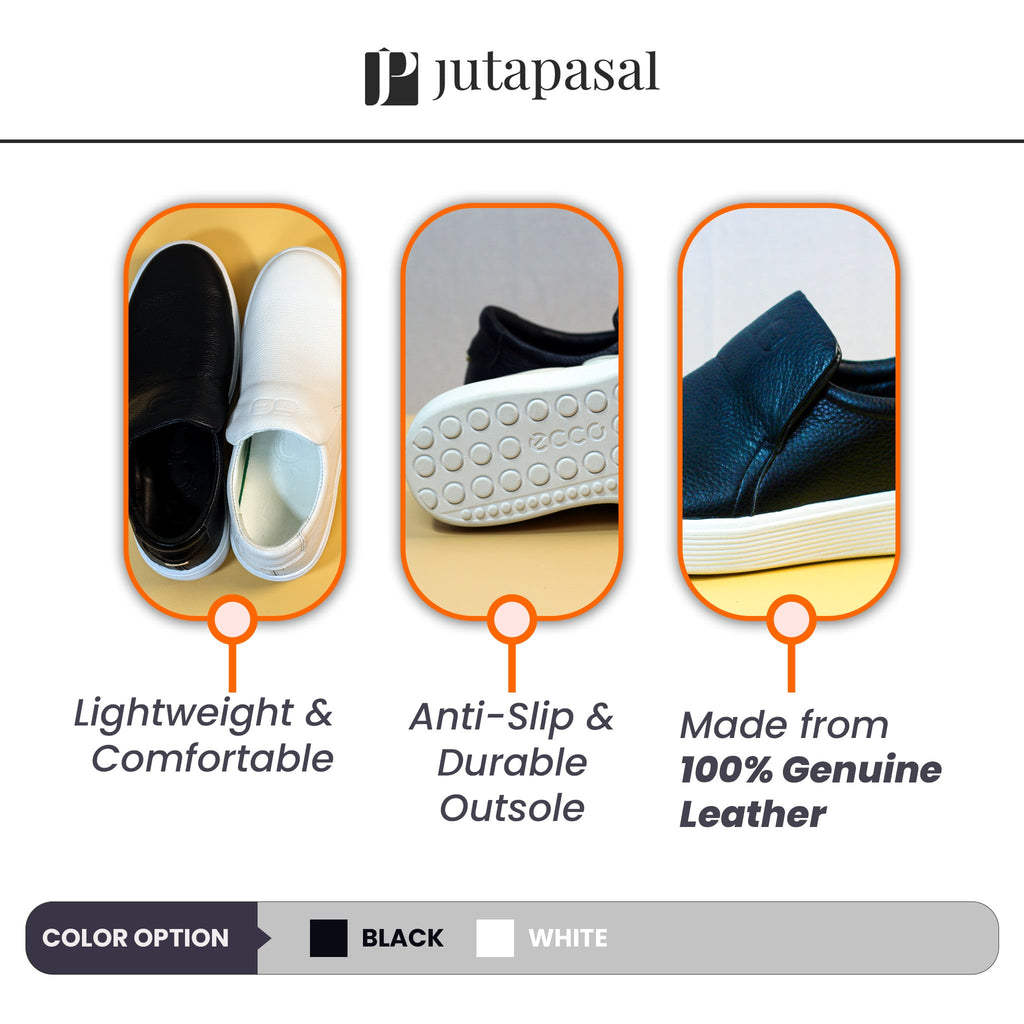 Men's Slip‑On Leather Sneakers [GS103] - Jutapasal