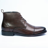 Men's Two-Tone Leather Dress Boots with Brogue Detail GS107