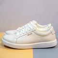 Men's White Leather Lace‑Up Sneakers [GS110] - Jutapasal