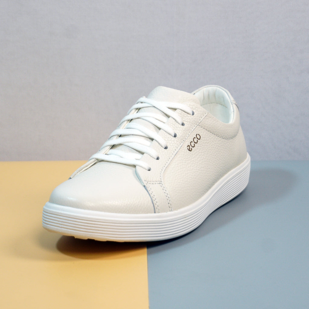 Men's White Leather Lace‑Up Sneakers [GS110] - Jutapasal