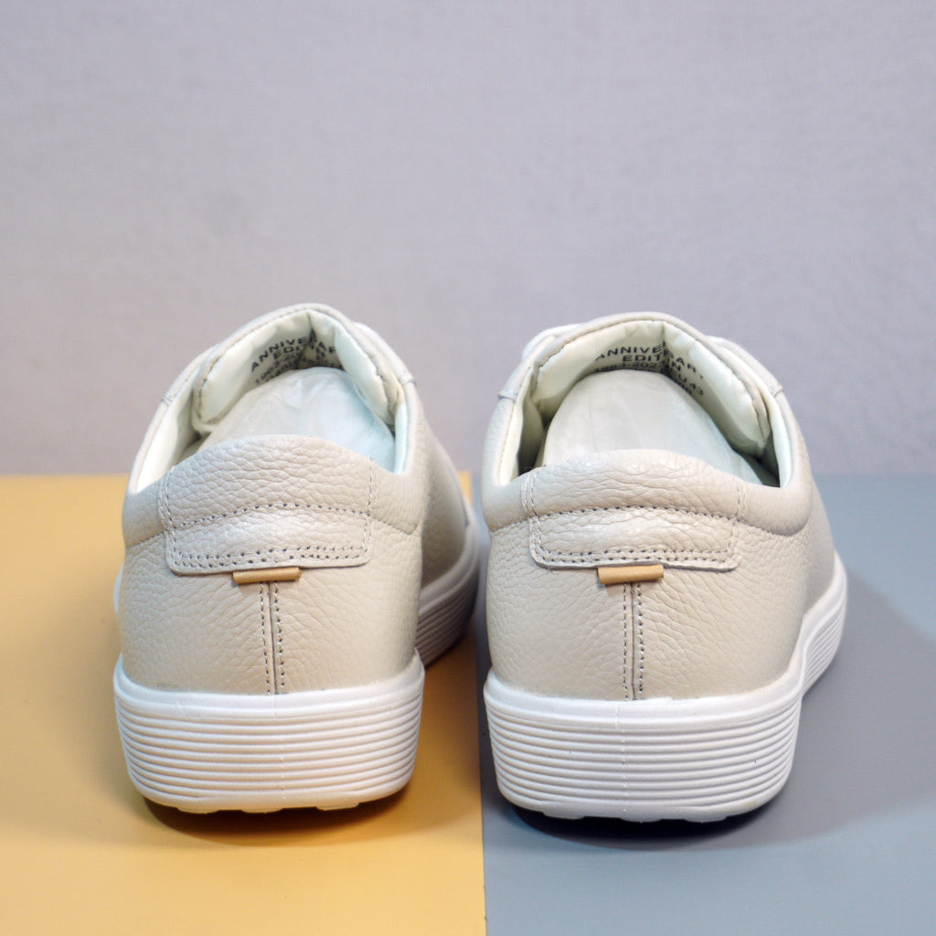 Men's White Leather Lace‑Up Sneakers [GS110] - Jutapasal