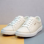 Men's White Leather Lace‑Up Sneakers [GS110] - Jutapasal