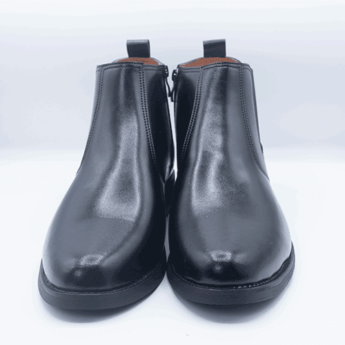 Men's Black Leather Chelsea Boots GS35