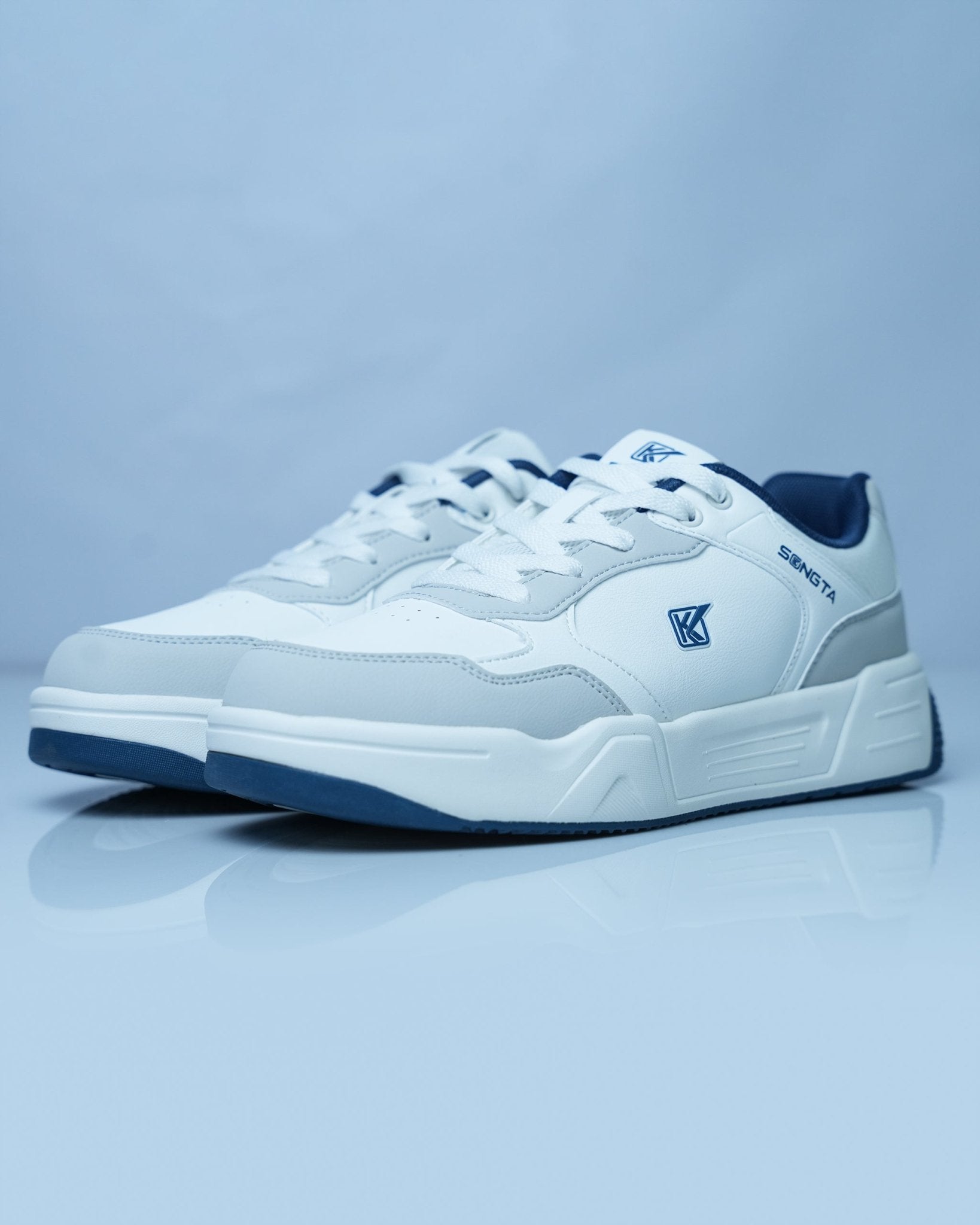 SONGTA Casual Sneakers For Men GS170 – White+Navy & Grey+Blue - Jutapasal