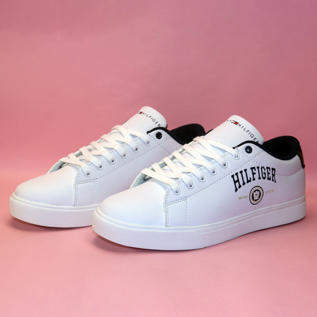 Statement White Court Sneakers with Gold Accents [GS128] - Jutapasal