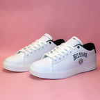 Statement White Court Sneakers with Gold Accents [GS128] - Jutapasal