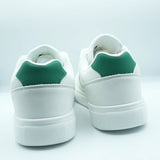 Unisex White Low-Top Sneakers with Tricolor Detail GS79