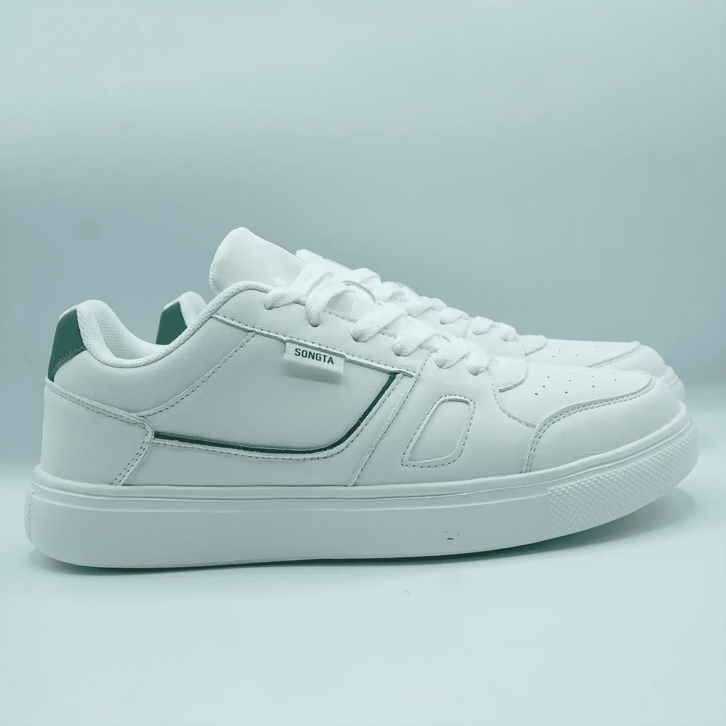 Unisex Low - Top Sneakers Classic White with Black, Red & Green Detail [GS79] - Jutapasal