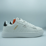 Unisex White Low-Top Sneakers with Red and Black Detail GS81