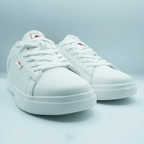 Unisex Low - Top Sneakers – Classic White with Red & Black Detail [GS81] - Jutapasal
