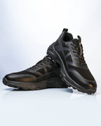 Warrior Black Grey Leisure Sports Shoes For Men GS143 - Jutapasal